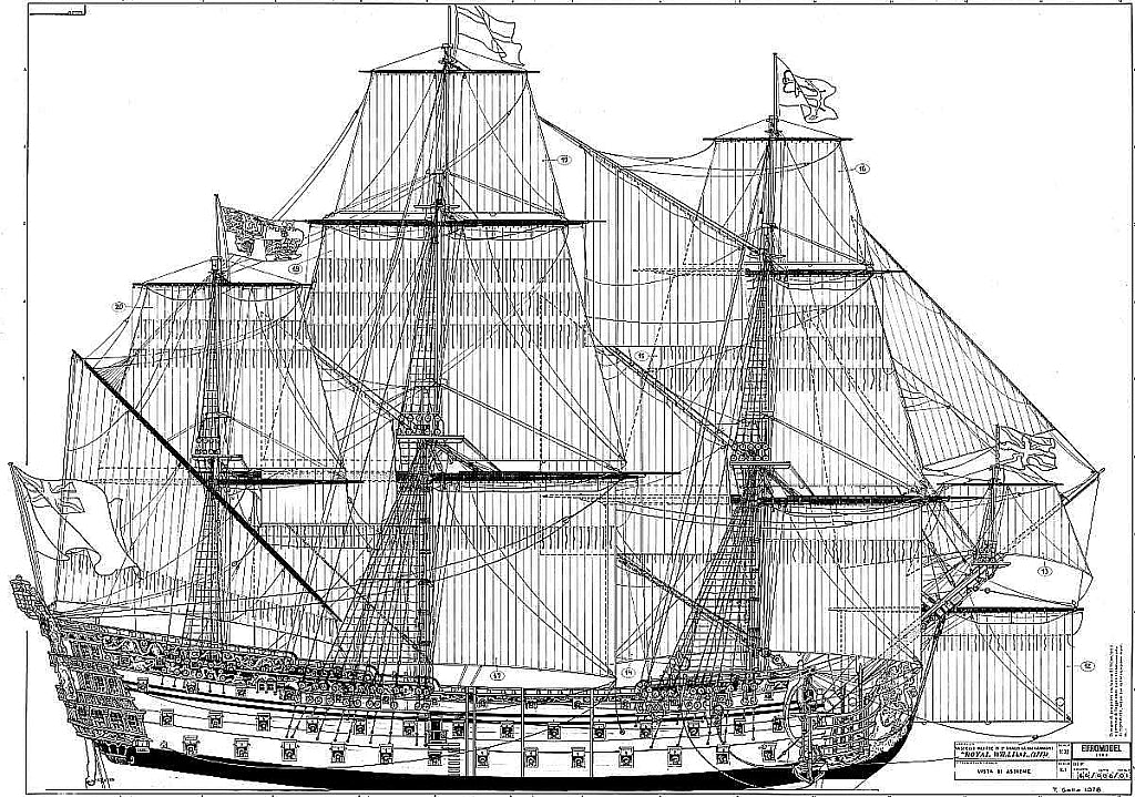 1st Rate Ship HMS Royal William 1719 ship model plans