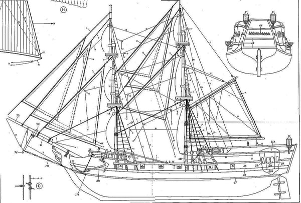 Brig Black Falcon XVIIc ship model plans