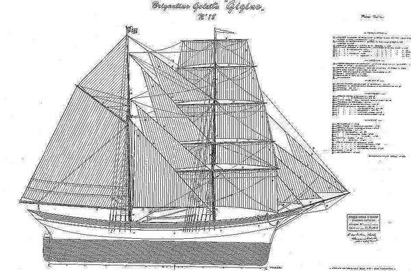 Brigantine Gigina ship model plans