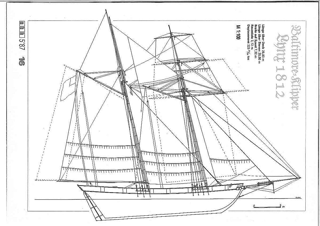 Clipper Lynx 1812 ship model plans