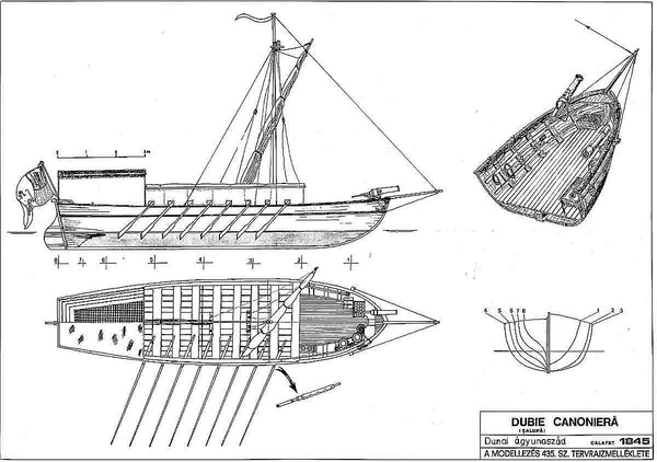 Gunboat River (Danube) 1845 ship model plans