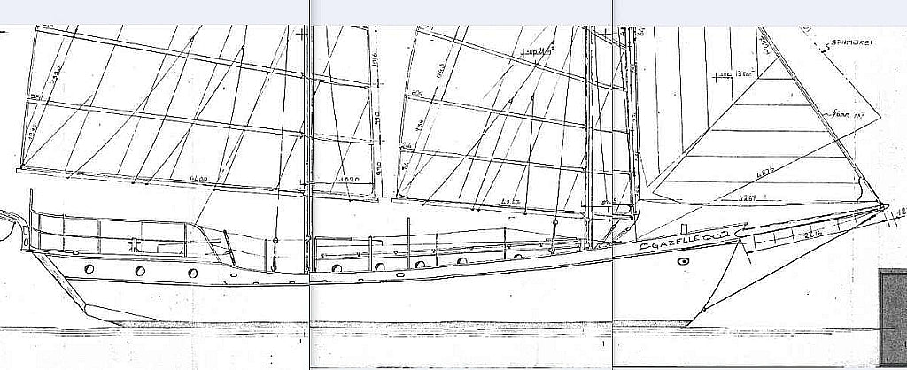 Junk-Rigged Schooner Gazelle 1979 ship model plans