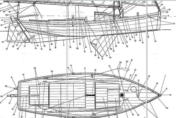 Sailboat Flattie ship model plans