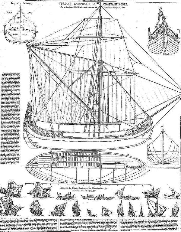 Tradeboat Coastal Ottoman ship model plans