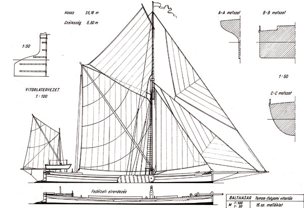 Balthasar sail boat ship model plans