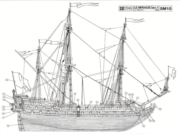 1st Rate Ship Le Mirage 17c ship model plans