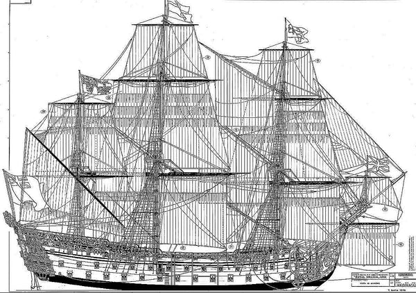 1st Rate Ship Ms Royal William 1719 (Euromodel) ship model plans