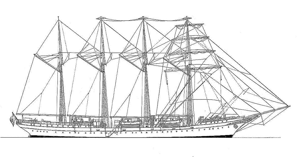 Barque J S De Elcano 1964 ship model plans
