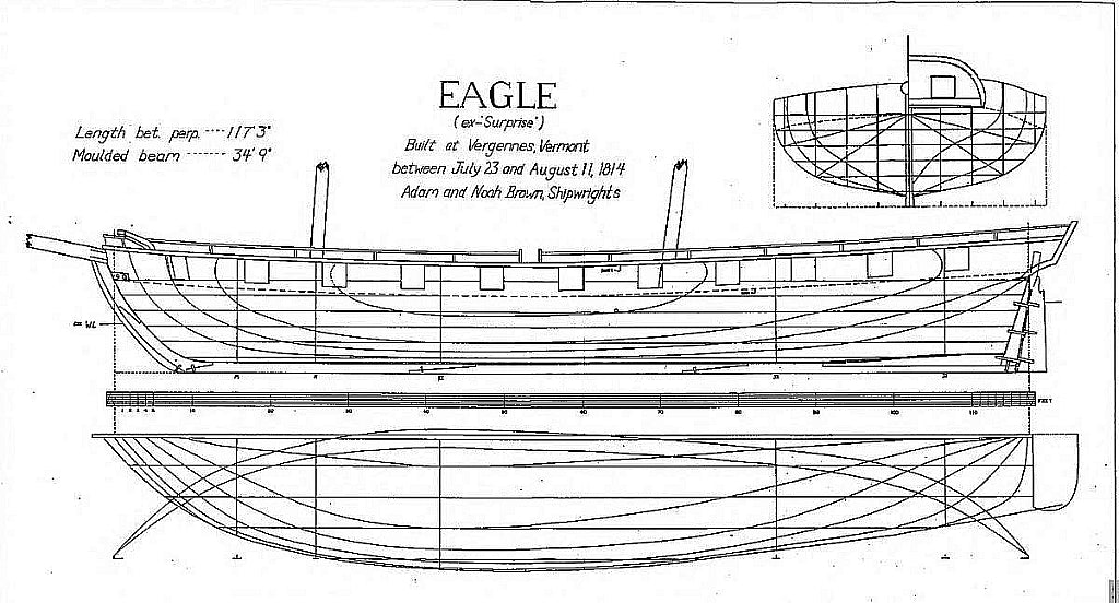 Brig Eagle 1814 ship model plans