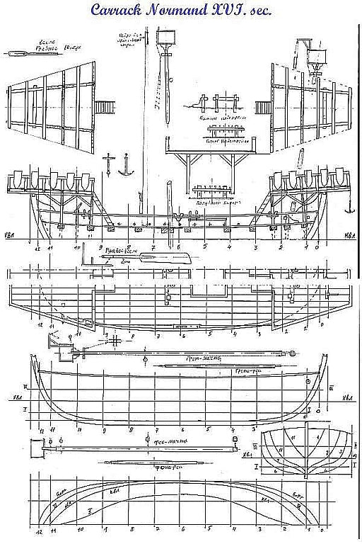 Carrack Normand ship model plans
