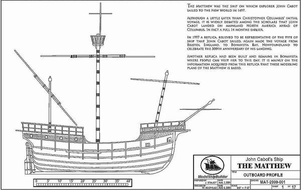Carrack The Matthew 1497 ship model plans