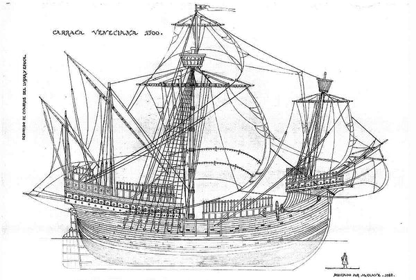 Carrack (Venetian) 1500 ship model plans