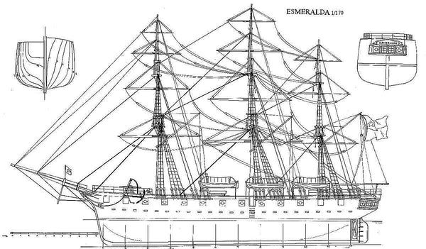 Corvette Esmeralda 1854 ship model plans