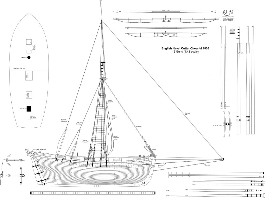 Cutter Cheerfull 1806 ship model plans