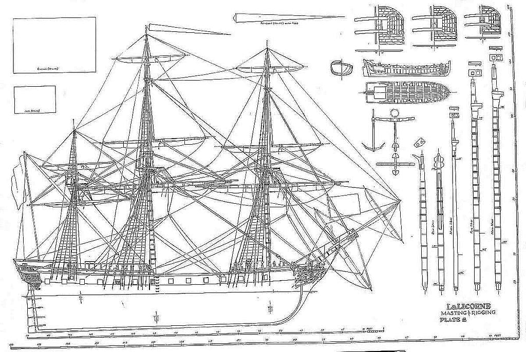 Frigate La Licorne ship model plans