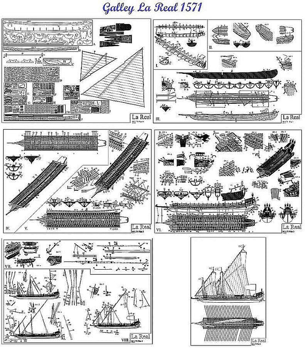 Galley La Real 1571 ship model plans