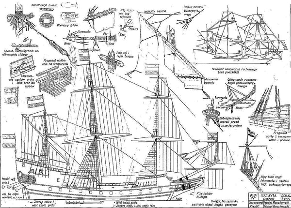 Indiaman East Batavia 1628 ship model plans