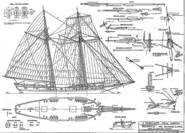 Schooner Berbice 1780 – Baltimore ship model plans