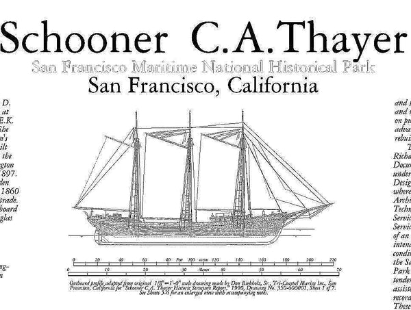 Schooner C.A. thayer 1895 – Baltimore ship model plans