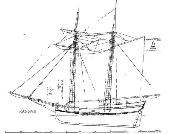 Schooner Colonial Uss Hannah 1763 ship model plans