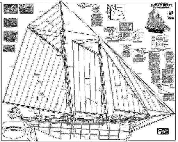 Schooner Emma C Berry 1933 – Baltimore ship model plans