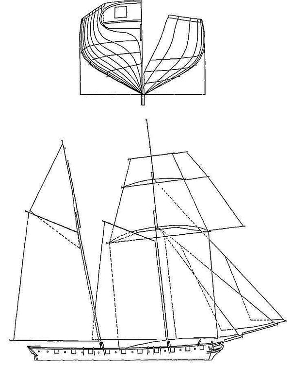Schooner Grecian XIXc ship model plans