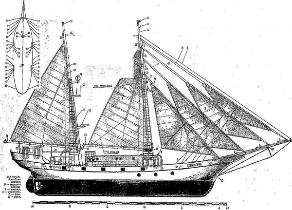 Schooner Leningrad 1938 ship model plans