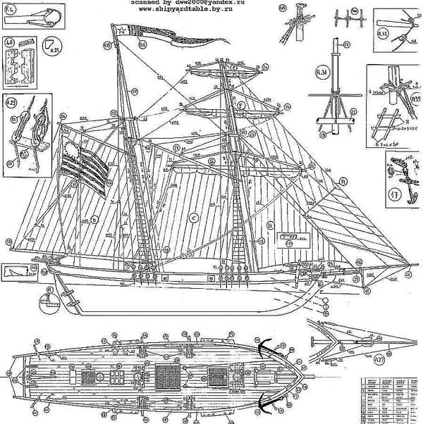 Schooner Newport 1886 – Baltimore ship model plans