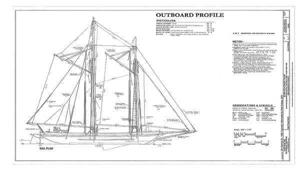 Schooner Scow Alma 1891 ship model plans