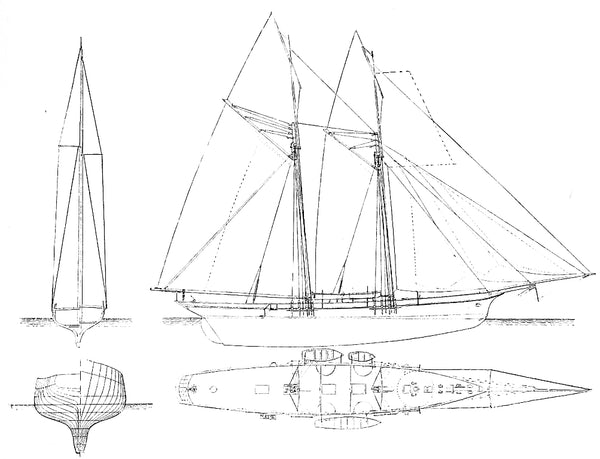 Schooner Yacht Velox 1875 ship model plans