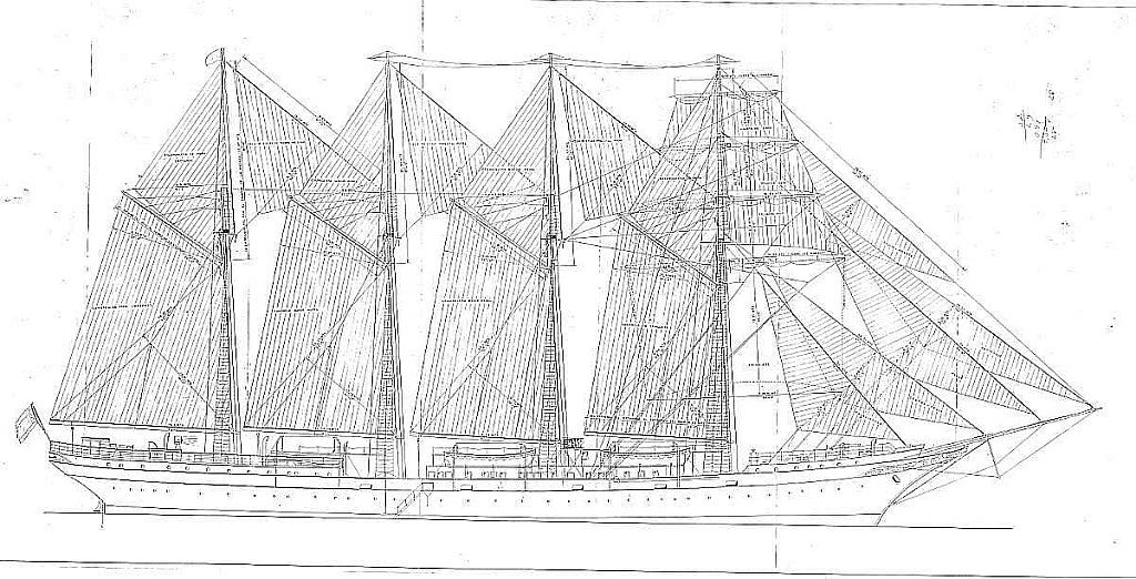 Training Vessel Js Elcano 1927 ship model plans