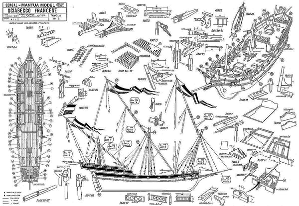 Xebec French (Sergal) ship model plans