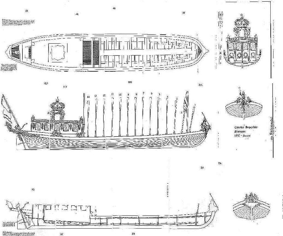 Barge Canot Imperial 1811 ship model plans
