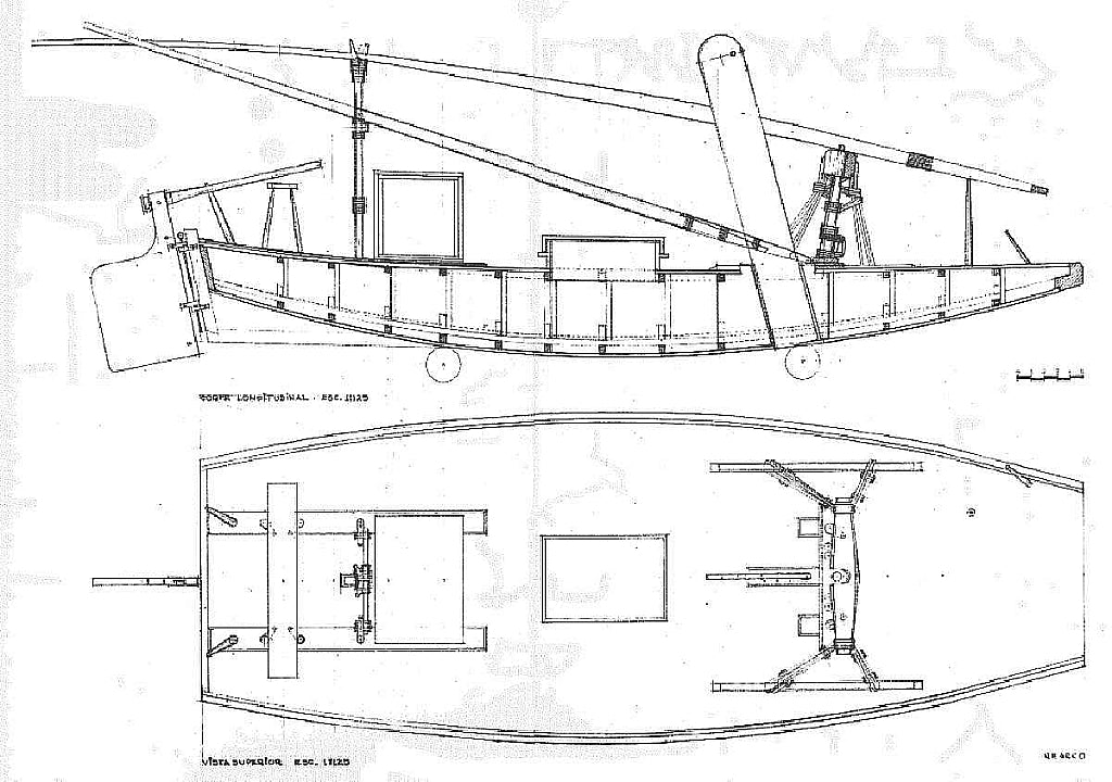 Barge Jangada (Brasilian) ship model plans