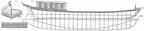 Barge Royal 1750 ship model plans