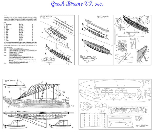 Bireme Greek VIc 72 ship model plans