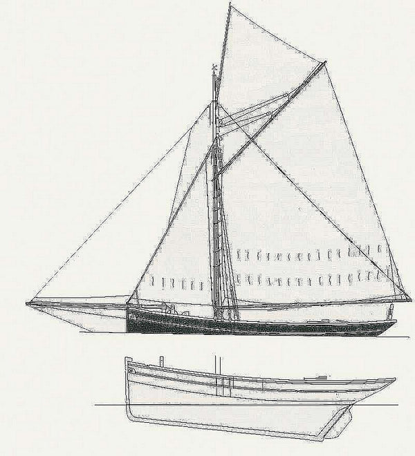 Cutter Gabare ship model plans