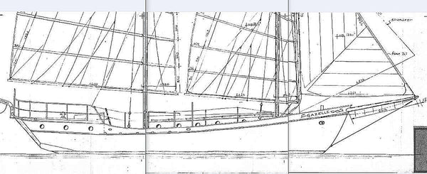 Junk-Rigged Schooner Gazelle 1979 ship model plans