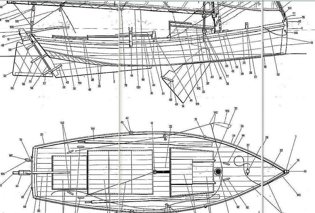 Sailboat Flattie ship model plans