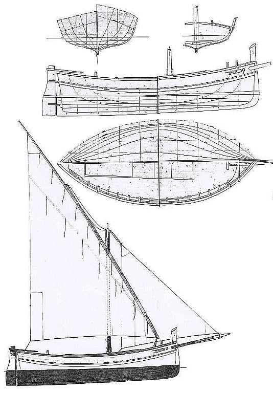 Sailboat Spagnoletta ship model plans