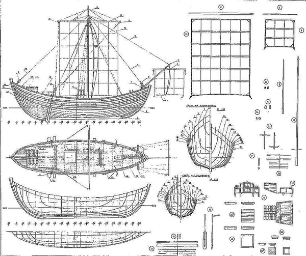 Tradeboat Byzantine ship model plans