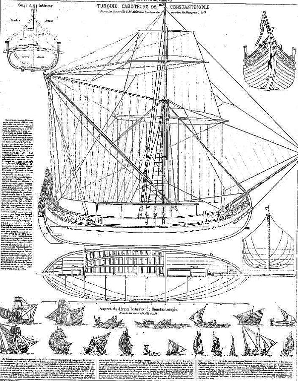 Tradeboat Coastal Ottoman ship model plans