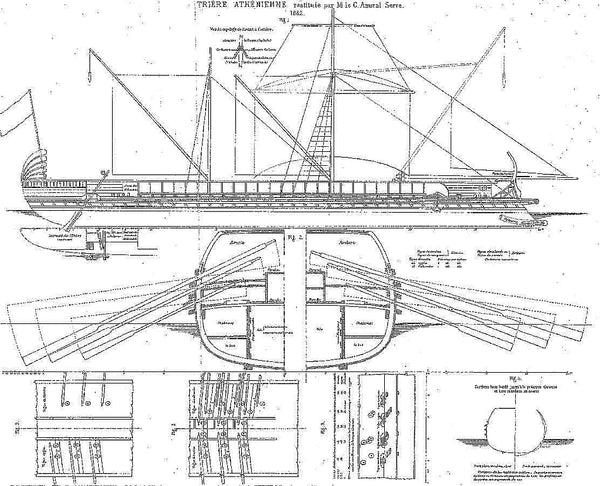 Trireme Greek Athenian ship model plans