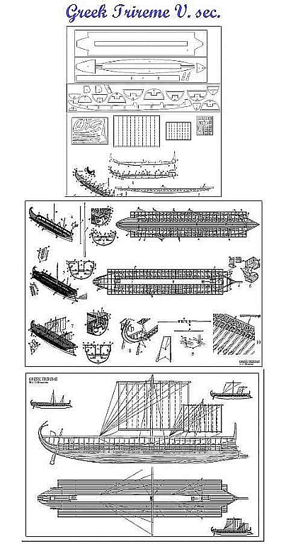 Trireme Greek V Sec 72 ship model plans