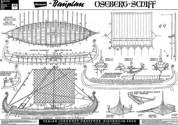 Viking Longship (Oseberg) IXc ship model plans