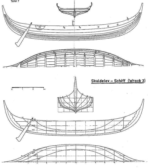 Viking Trading Vessel (Skuldelev 3) XIc ship model plans