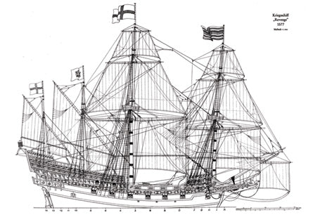 HMS Revenge 1577 ship model plans