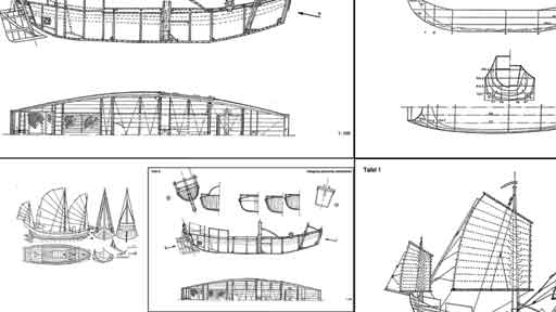 Vietnam Junk and Chinese Junk ship model plans