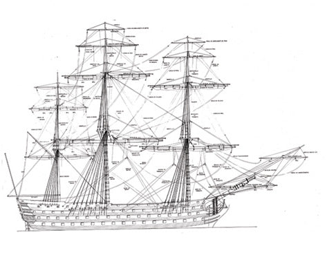 Santisima Trinidad 1769 battle ship model plans