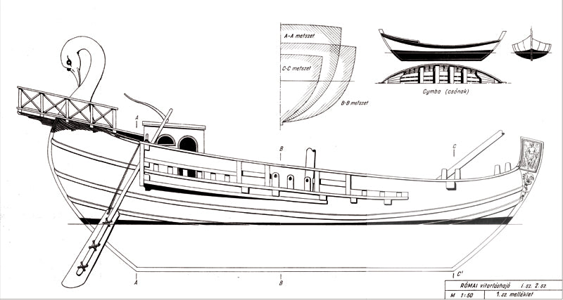 Roman trading vessel BC II ship model plans
